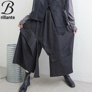 斜めジップデザイン ラップモード　ワイドパンツ　 2025新作aw　BRILLANTE東京（200095）
