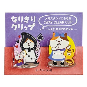 日本製 made in japan 2WAYクリップ・不思議の国・ねこ k602011