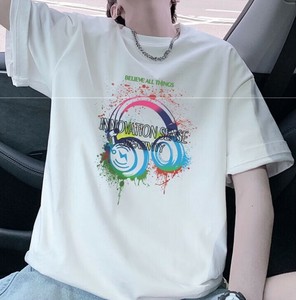 Tシャツ 半袖 ラウンドネック 花柄 快適 メンズ ファッション MBQ3418