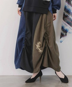 Denim Cropped Pant Bicolor Switching