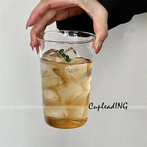 シーズン商品 韓国ファッション 高硼珪酸ガラス製 大きな容量 多用途コップ（ラテ・フルーツティー等）