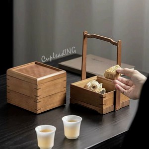 ≪予約商品≫早い者勝ち 天然竹手編み三層ボックス ティータイムセッティング用