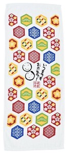 健康長寿 フェイスタオル（亀甲柄）