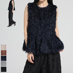 Vest/Gilet Shaggy Sleeveless Peplum