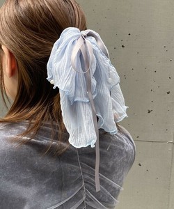 【2025秋冬新作】リボンヘアクリップ ワッシャー パール付き ヘアアクセサリー レディース