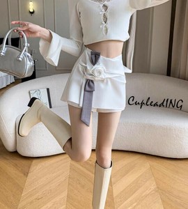 ＜人気商品＞韓国ファッション 手作りバラ立体デザイン ハイウエスト包み尻スカート 可愛いセクシー