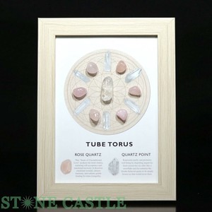 ☆高品質☆【インテリア】スピリチュアルアートフレーム TUBE TORUS 【天然石 パワーストーン】
