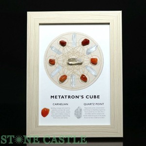 ☆高品質☆【インテリア】スピリチュアルアートフレーム METATRON’S CUBE 【天然石 パワーストーン】