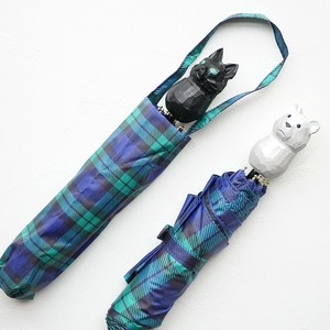 木彫り動物 UVカット折りたたみ傘 blackwatch ブラックウォッチ 紫外線99.9%カット 晴雨兼用 日傘 雨傘