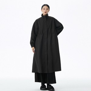 u29306 無地 ジッパー ロング丈 レディース ゆったり トレンチコート 2025秋新作