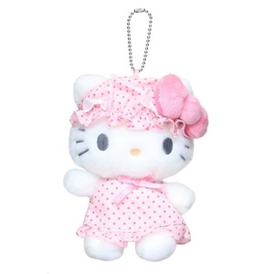 【マスコット】ハローキティ ミニぬいぐるみボールチェーン ナイトキャップリボン