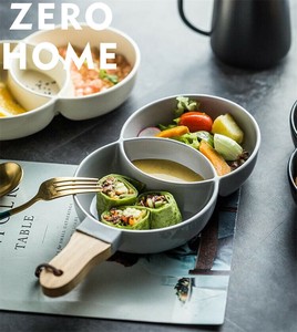 北欧デザインのセラミックプレート - 家庭食器に便利