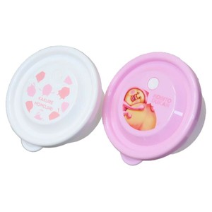 【保存容器】こびとづかん 丸型レンジパック モモ＆シルエット カクレモモジリ