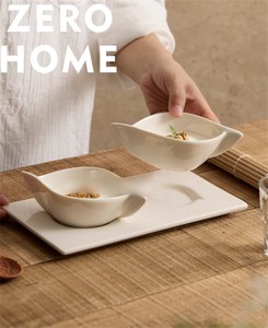 テーブル小物セット：鍋つゆ皿・小分け用碗・冷菜盛りプレート 二耳底托付き
