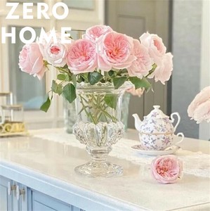 透明ガラス 花差し レトロ調 ホテル向け 装飾用 置物