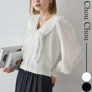 【即納】【9/24〜予約販売】シフォン切替フリルカーディガン　2025人気  chouchou東京