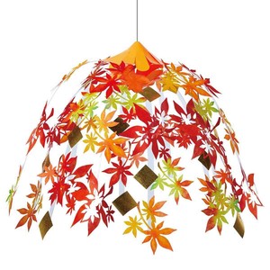 秋装飾品　吊り装飾　たそがれ紅葉2段センター　高さ60cm