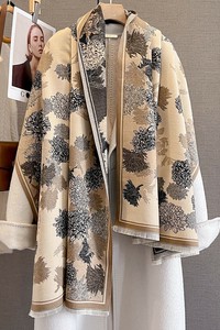 Thin Scarf Reversible Large Size Flower Scarf