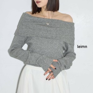 【2025AW新作入荷】　オフショルダーニットトップス　SKYpink東京