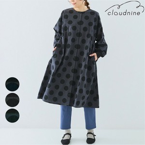Casual Dress Front Opening Polka Dot