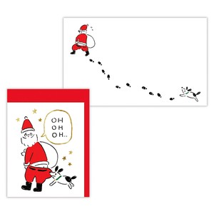 ミニ おっサンタと犬【クリスマスミニカード】