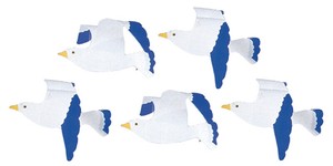【夏】ミニカモメ　W22cm・L12cm　5コ入/店舗装飾・イベント用品