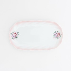 ＜新作・予約＞【日本製】オーバルプレート［花柄/カントリー雑貨/陶器/プリンセスローズ/クリスマス］