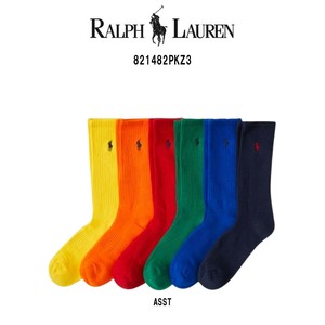 POLO RALPH LAUREN(ポロ ラルフローレン)クルーソックス アソート 6足組 靴下 カラフル 男性用 821482PKZ3