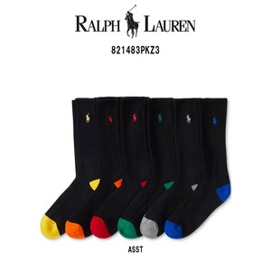 POLO RALPH LAUREN(ポロ ラルフローレン)クルーソックス アソート 6足セット 靴下 男性用 821483PKZ3