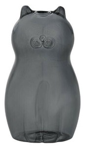 Glass cat vase Black LG-16143