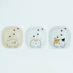 Hasami ware Rice Bowl Cat Good Friends Mike-cat Square Tiger