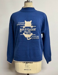 毛衣/针织衫 针织套头衫 猫咪 猫 高领