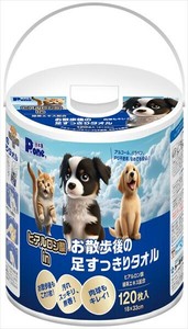 ヒアルロン酸inお散歩後の足すっきりタオル120枚　本体 【ペット用品】