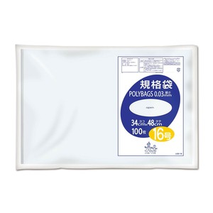 【★在庫処分★】オルディ ポリバッグ規格袋 16号 0.03mm 透明 100P 000197501