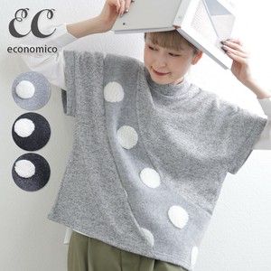 もこもこドット柄モックネック半袖トップス　2025AW　Economico