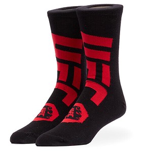 【ODD SOX（オッド ソックス）】クルー ソックス LARGE FEET UFC LOGO & FIST BLACK RED