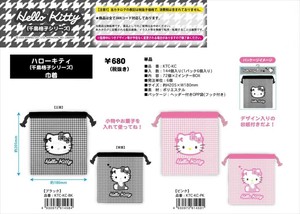 【予約品】ハローキティ　千鳥格子シリーズ　巾着《 9/11(木) 予約〆切り》