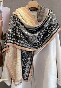 Thin Scarf Reversible Large Size Flower Scarf