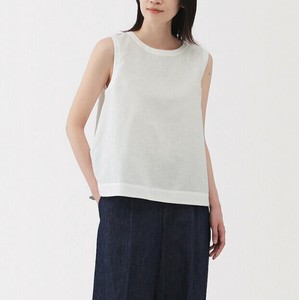 シャツ ラウンドネック ノースリーブ 夏 綿麻 無地 快適 レディース ファッション  MBQ3464