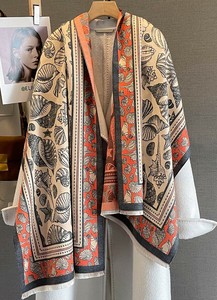 Thin Scarf Reversible Large Size Flower Scarf
