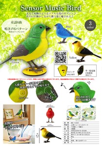 【売り切れごめん】センサーミュージックバ－ド3種アソート BE-1334