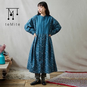 洋装/连衣裙 刺绣 花卉图案 棉麻 长款洋装/连衣裙
