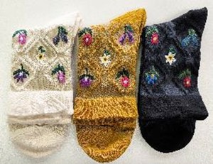 短袜 花朵 圆领 秋冬新品