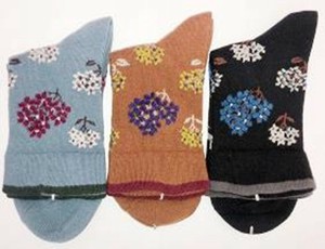 短袜 花朵 棉 圆领 有机 秋冬新品 2颜色