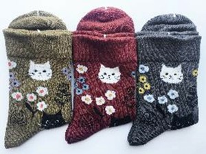 Crew Socks Flower Organic Cotton [A/W NEW]
