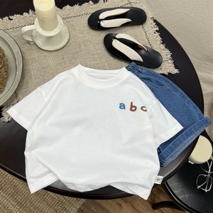 Tシャツ 半袖 ラウンドネック 夏 文字柄 快適 子供 ファッション  MBQ3481