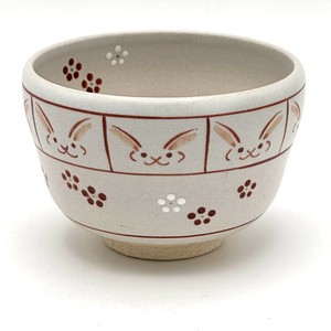 清水烧 京烧 日本茶杯 手绘 兔子 日式餐具 抹茶碗 日本制造