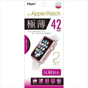 ナカバヤシ　Apple　Watch　42mm　用　極薄フィルム　反射防止　SMW-AW421FLGT
