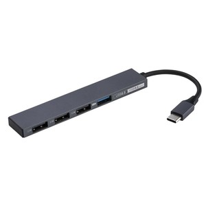 ナカバヤシ　USB3.2G1+2.0Type-C4ポート変換ハブ/グレー　UH-C3294GY