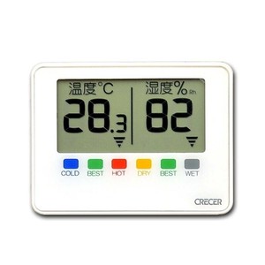 CRECER クレセル デジタルポータブル温湿度計 ホワイト CR-1500W